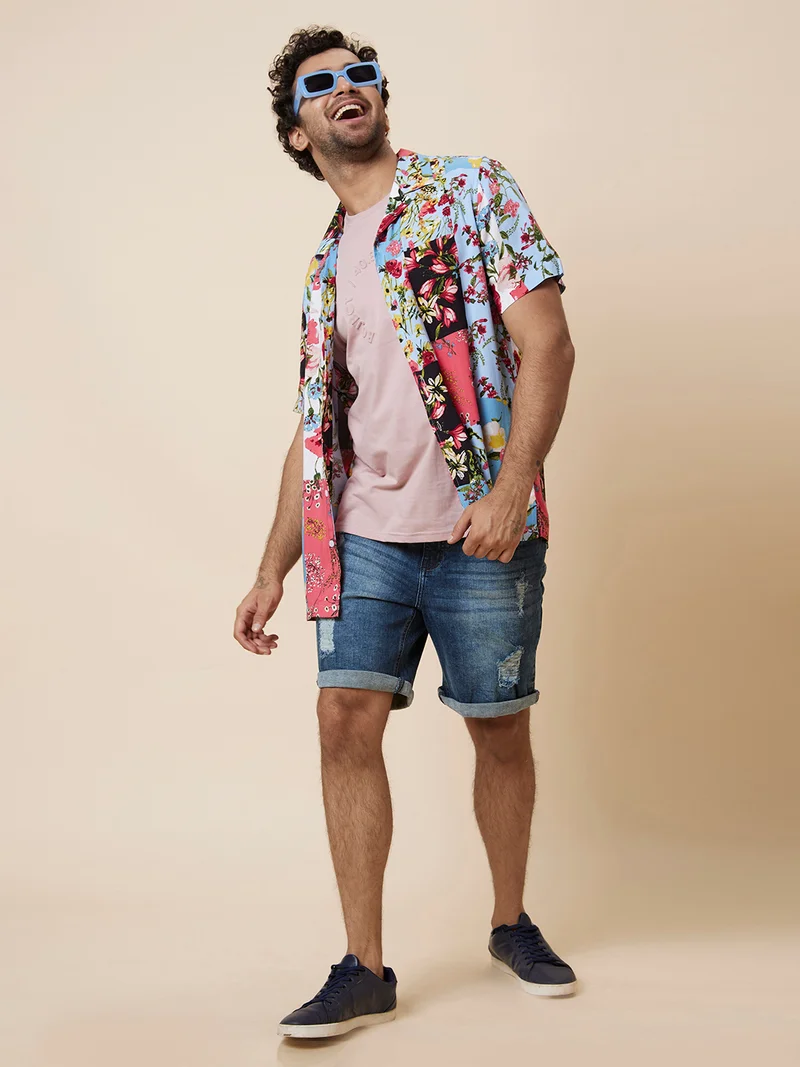 globus Globus Men Multi Floral Printed Regular Fit Casual Resort Shirt